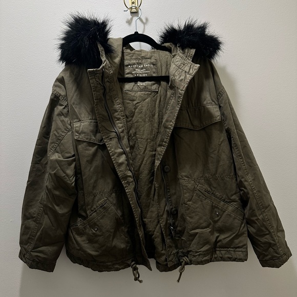 AMERICAN EAGLE MILITARY PARKA JACKET - Picture 2 of 5